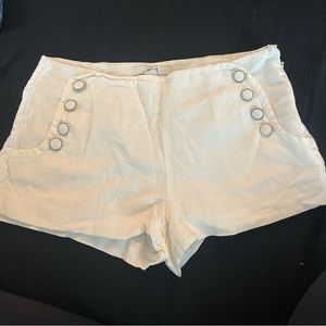 Forever 21 A Classic Vibe Linen Shorts With Gold Side Buttons